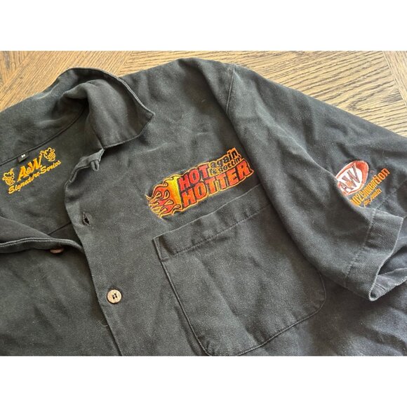 A&W Signature Series Mens Silk Button-Up Shirt "Hotter Than Hotter" Black M 2002 - Picture 3 of 11